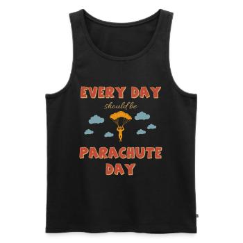Fallschirmspringer Fallschirmsport Hobby Geschenk - Männer Premium Bio Tank Top - Schwarz - Vorne - Michal (187cm)