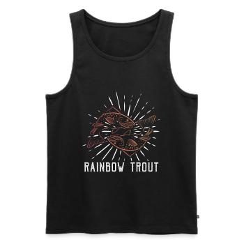 Trout Angler Fishing Fisherman Fishing - Men's Premium Organic Tank Top - black - Front - AI Model Male 178 light (178cm)