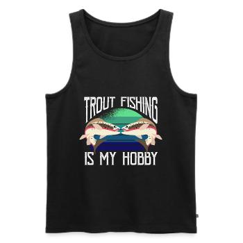 Trout Angler Fishing Fisherman Fishing - Men's Premium Organic Tank Top - black - Front - Michal (187cm)