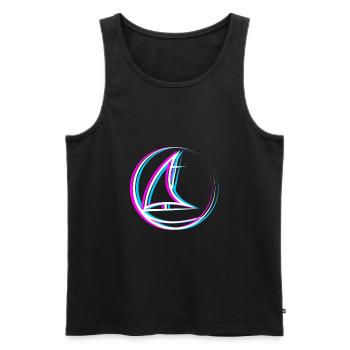 Sailing Saying Sailboat Sea Water Sailing - Men's Premium Organic Tank Top - black - Front - AI Model Male 178 light (178cm)