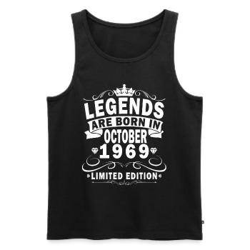 1969 Oktober 1969 Geburtstag Oktober 1969 Original - Männer Premium Bio Tank Top - Schwarz - Vorne - Michal (187cm)