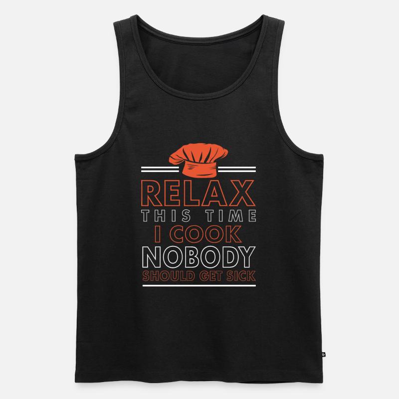 Lustiger Koch Spruch - Männer Premium Bio Tank Top - Schwarz