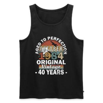Born October 1984 - Birthday October 1984 - Men's Premium Organic Tank Top - black - Front - Michal (187cm)