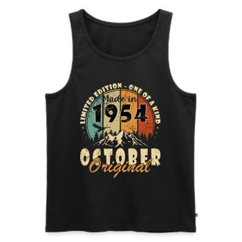 Vintage October 1954 - October 1954 Retro - Men's Premium Organic Tank Top - black - Front - Michal (187cm)
