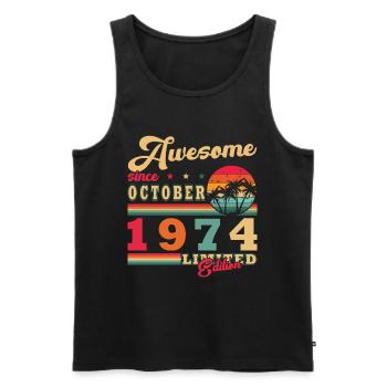 50th Birthday Legend October 1974 Volume 74 - Men's Premium Organic Tank Top - black - Front - Michal (187cm)