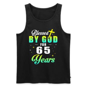 65. Geburtstag Gott 65 Jahren - Männer Premium Bio Tank Top - Schwarz - Vorne - AI Model Male 178 light (178cm)