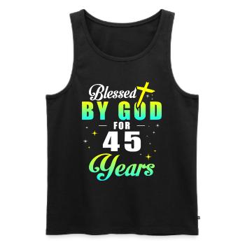 45. Geburtstag gott 45 jahren - Männer Premium Bio Tank Top - Schwarz - Vorne - AI Model Male 178 light (178cm)