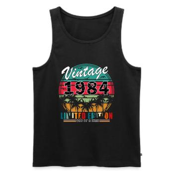 Original Vintage 1984 limitierte Auflage 1984 - Männer Premium Bio Tank Top - Schwarz - Vorne - Michal (187cm)