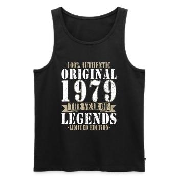 Legend 1979 Birthday Legendary since 1979 - Men's Premium Organic Tank Top - black - Front - Michal (187cm)