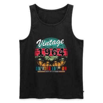 Vintage 1964 Vintage Birthday Retro Vintage - Men's Premium Organic Tank Top - black - Front - Michal (187cm)