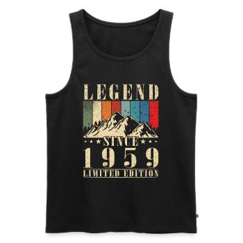 Jahrgang 1959 Jahrgang 1959 Geburtstagsgeschenk - Männer Premium Bio Tank Top - Schwarz - Vorne - Michal (187cm)