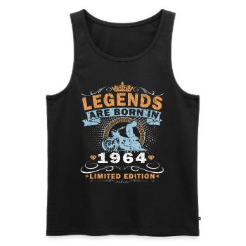 Motorcycle Vintage Retro Men's T-Shirt 1964 - Men's Premium Organic Tank Top - black - Front - Michal (187cm)