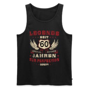 60 Anniversaire Légende Anniversaire Dire 60 ans - Débardeur bio Premium Homme - noir - Devant - AI Model Male 178 light (178cm)
