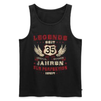 Legende 35 Jahre 35. Geburtstag Männer Frauen - Männer Premium Bio Tank Top - Schwarz - Vorne - Michal (187cm)