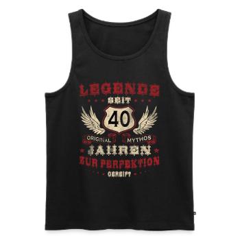 40th Birthday Legendary for 40 Years Legend 40 - Men's Premium Organic Tank Top - black - Front - AI Model Male 178 light (178cm)
