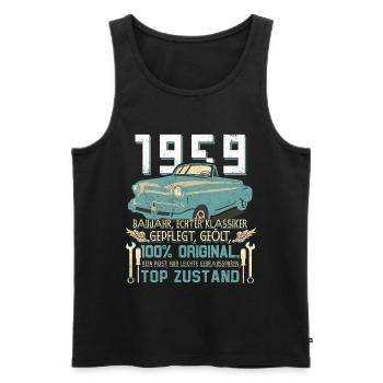 Vintage car built in 1959 Born Vintage Birthday - Men's Premium Organic Tank Top - black - Front - Michal (187cm)