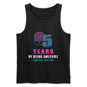 65 Years Of Being Awesome - Men's Premium Organic Tank Top - black - Front - AI Model Male 178 light (178cm)