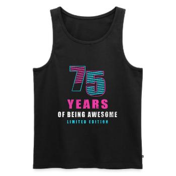 75 Years Of Being Awesome 75 Years - Men's Premium Organic Tank Top - black - Front - AI Model Male 178 light (178cm)