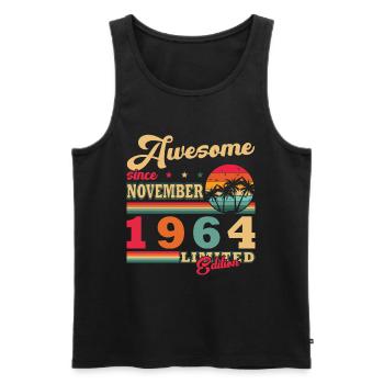 Geburtstag 1964 November 1964 geboren im November - Männer Premium Bio Tank Top - Schwarz - Vorne - Michal (187cm)