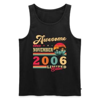 Vintage November 2006 Retro Gift November 200 - Men's Premium Organic Tank Top - black - Front - AI Model Male 178 light (178cm)