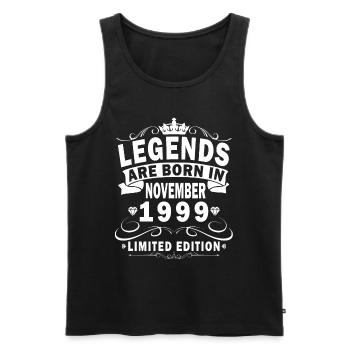 November 1999, legends were made in November 1999 - Men's Premium Organic Tank Top - black - Front - Michal (187cm)