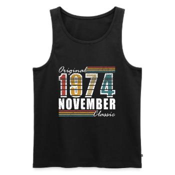 Retro November - November 1974 Geburtstagsgeschenk - Männer Premium Bio Tank Top - Schwarz - Vorne - Michal (187cm)