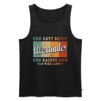 Alexander First Name Gift Funny Saying - Men's Premium Organic Tank Top - black - Front - Michal (187cm)