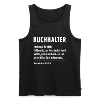 Buchhalter - Buchhalter Definition - Männer Premium Bio Tank Top - Schwarz - Vorne - Michal (187cm)