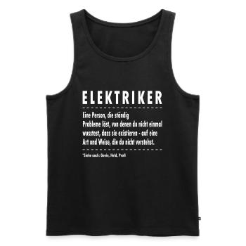 Lustige Elektriker Definition Elektriker - Männer Premium Bio Tank Top - Schwarz - Vorne - Michal (187cm)