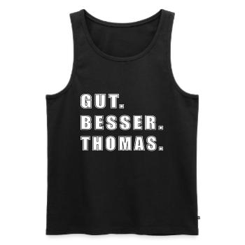 Thomas Name Spruch Geschenk Vorname Thomas - Männer Premium Bio Tank Top - Schwarz - Vorne - AI Model Male 178 light (178cm)