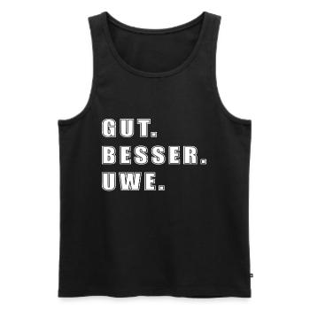Uwe Name Spruch Geschenk Vorname Uwe - Männer Premium Bio Tank Top - Schwarz - Vorne - Michal (187cm)