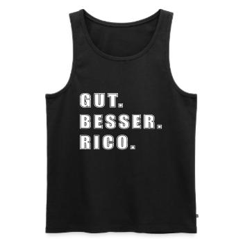 Rico Name Spruch Geschenk Vorname Rico - Männer Premium Bio Tank Top - Schwarz - Vorne - Michal (187cm)