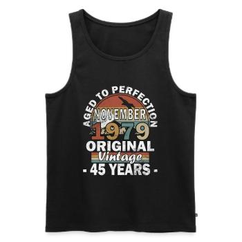 1979 November 1979 Jubilee November 1979 - Men's Premium Organic Tank Top - black - Front - AI Model Male 178 light (178cm)