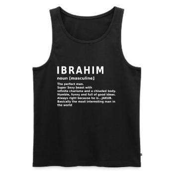 Ibrahim Name Design - Männer Premium Bio Tank Top - Schwarz - Vorne - AI Model Male 178 light (178cm)