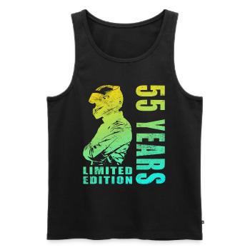 Biker 55. Geburtstag, 55 Jahre Motorradfahrer - Männer Premium Bio Tank Top - Schwarz - Vorne - Michal (187cm)