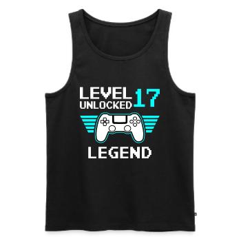 17.Geburtstag - 17 Jahre Gamer Level 17 unlocked - Männer Premium Bio Tank Top - Schwarz - Vorne - AI Model Male 178 light (178cm)