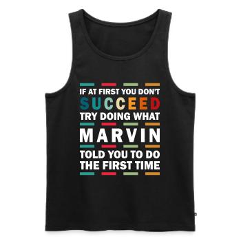 Marvin Name Personalized Funny Birthday - Men's Premium Organic Tank Top - black - Front - AI Model Male 178 light (178cm)