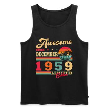 December 1959 - 1959 December - Men's Premium Organic Tank Top - black - Front - Michal (187cm)