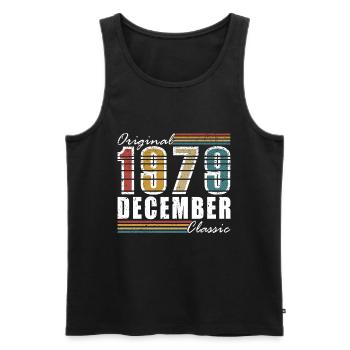 Anniversaire de décembre 1979 Cadeau de décembre 1979 - Débardeur bio Premium Homme - noir - Devant - Michal (187cm)