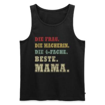 Eltern von 4 Kindern Mama von 4 Kindern - Männer Premium Bio Tank Top - Schwarz - Vorne - AI Model Male 178 light (178cm)