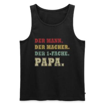 Bester Papa aller Zeiten 1 Kind Ehemann Papa - Männer Premium Bio Tank Top - Schwarz - Vorne - Michal (187cm)
