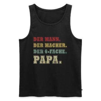Vater 6 Kinder Vater 6 Kinder sechsfacher Vater - Männer Premium Bio Tank Top - Schwarz - Vorne - Michal (187cm)