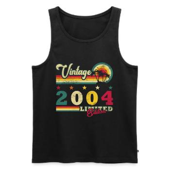 Jahrgang 2004 Retro 2004 Geburtstagsgeschenk - Männer Premium Bio Tank Top - Schwarz - Vorne - AI Model Male 178 light (178cm)