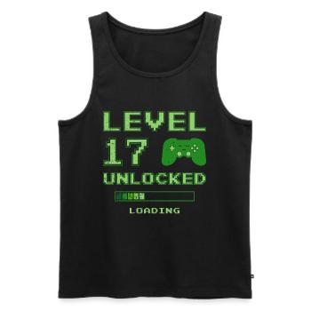 17th Birthday Level 17 unlocked - Men's Premium Organic Tank Top - black - Front - AI Model Male 178 light (178cm)