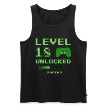 Level 18 Unlocked 18th Birthday Gamer - Men's Premium Organic Tank Top - black - Front - AI Model Male 178 light (178cm)