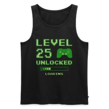 25. Geburtstag Level 25 Unlocked 25 Jahre Gamer - Männer Premium Bio Tank Top - Schwarz - Vorne - AI Model Male 178 light (178cm)