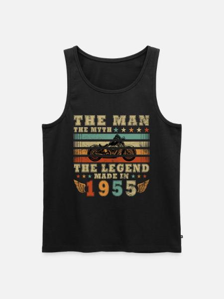 1955 Man Mythe Legende Motorrijder - Mannen Premium Bio Tanktop - zwart