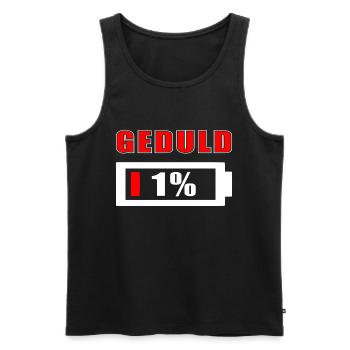 Geduld 1% Akku leer - Männer Premium Bio Tank Top - Schwarz - Vorne - Michal (187cm)