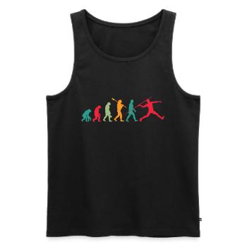 Speerwurf Evolution - Männer Premium Bio Tank Top - Schwarz - Vorne - AI Model Male 178 light (178cm)