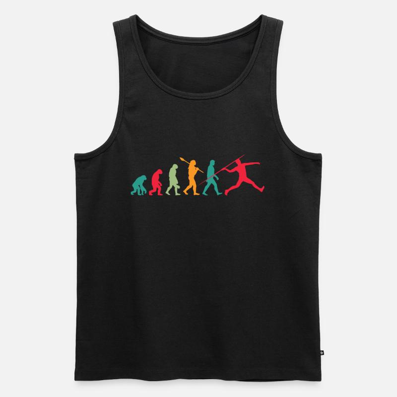 Speerwurf Evolution - Männer Premium Bio Tank Top - Schwarz